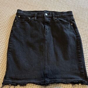 J. Crew black raw hem denim skirt 6/28